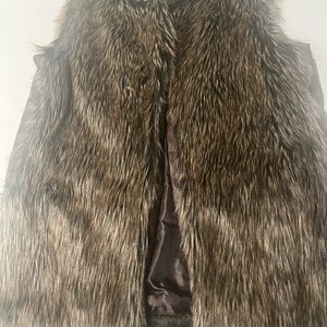 Miss London Brown Faux Fur Vest Size Medium